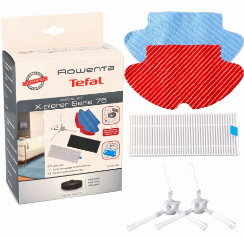 Kit Ricambio Per Tefal X-Plorer Serie 75 S+ – Spazzola Principale, Filtri, Panni Mop E Spazzole Laterali