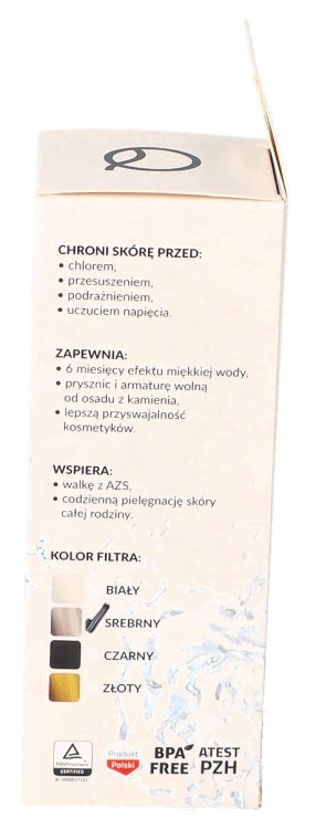 Filtr do wody prysznicowy Fit Aqua Amii AWF-SWR-P-M srebrny opakowanie widok 2