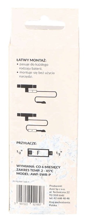 Filtr do wody prysznicowy Fit Aqua Amii pudełko tył