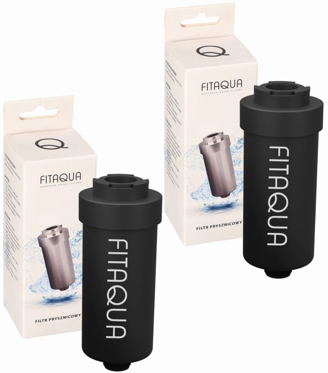 Filtr do wody prysznicowy Fit Aqua Amii AWF-SWR-P-B Czarny 2 szt. z pudełkiem