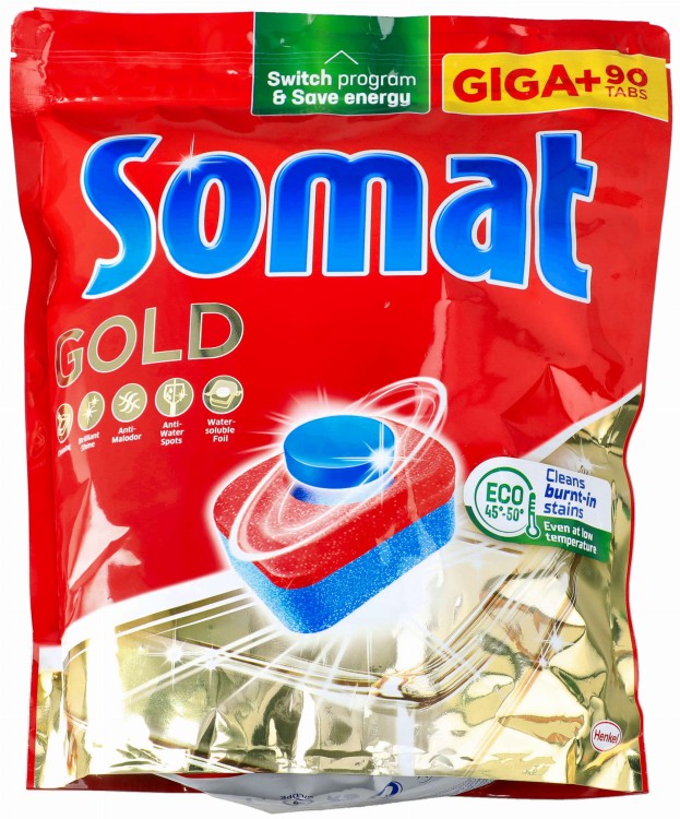 tabletki do zmywarki Somat Gold 90 szt Giga + duże opakowanie przód