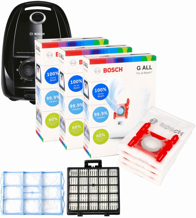 Worki do odkurzacza Bosch G ALL 12 szt + zestaw filtrów do GL-30
