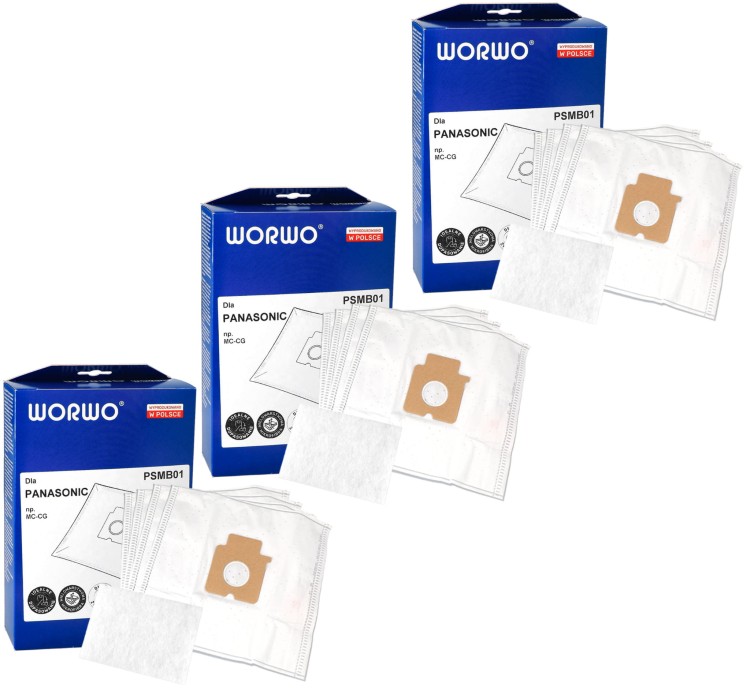 Worki do odkurzacza PANASONIC MC-E C-2E PSMB01K 12 szt + 3 filtry