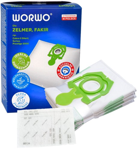Worki do odkurzacza Zelmer 49.4100 Syrius Cobra II ZMB01K 4szt