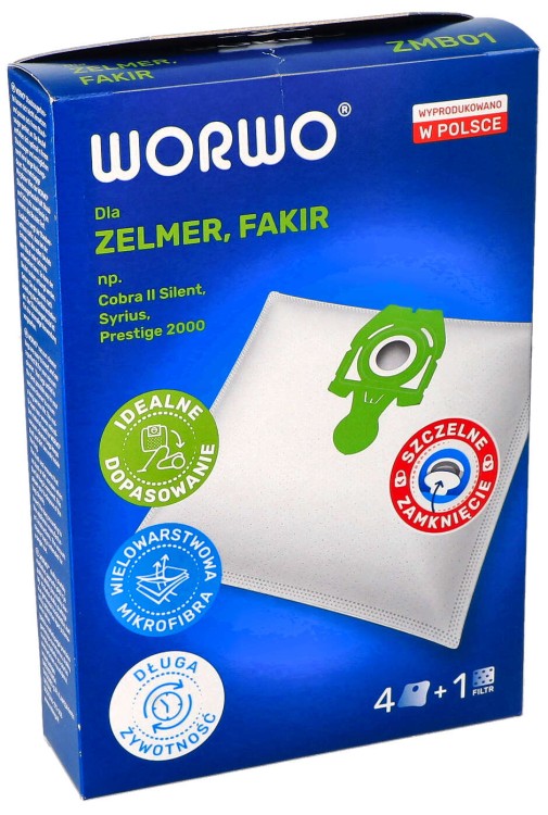 Worki do odkurzacza Zelmer 49.4100 Syrius ZMB01K pudełko przód 2