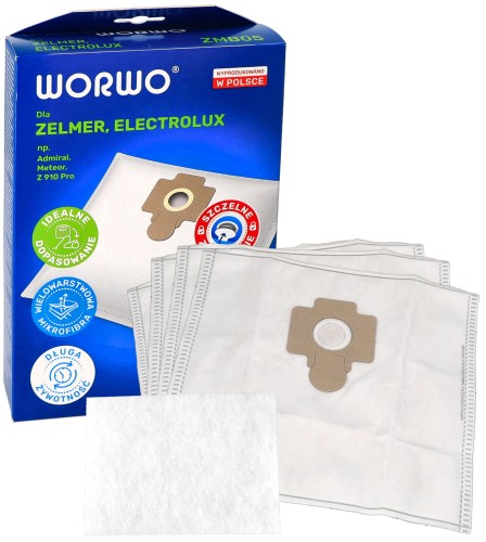 Worki do odkurzacza Zelmer Admiral Meteor 1010 ZMB05K 4 szt
