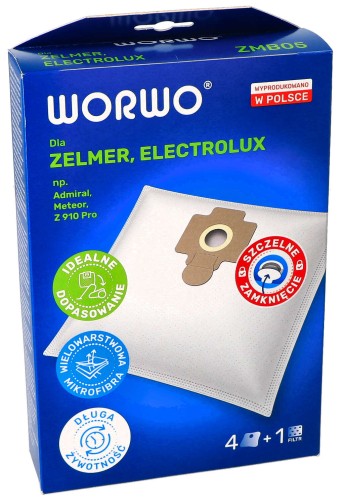 Worki do odkurzacza Zelmer Admiral Meteor 1010 ZMB05K pudełko przód