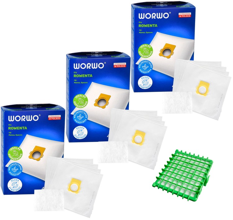 Worki do odkurzacza Rowenta Silence Force 12 szt + filtr HEPA