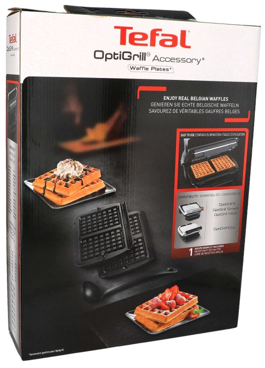 Płyty do gofrów OptiGrill Tefal XA723812 / XA724810 2 szt + chochla oryginał pudełko przód