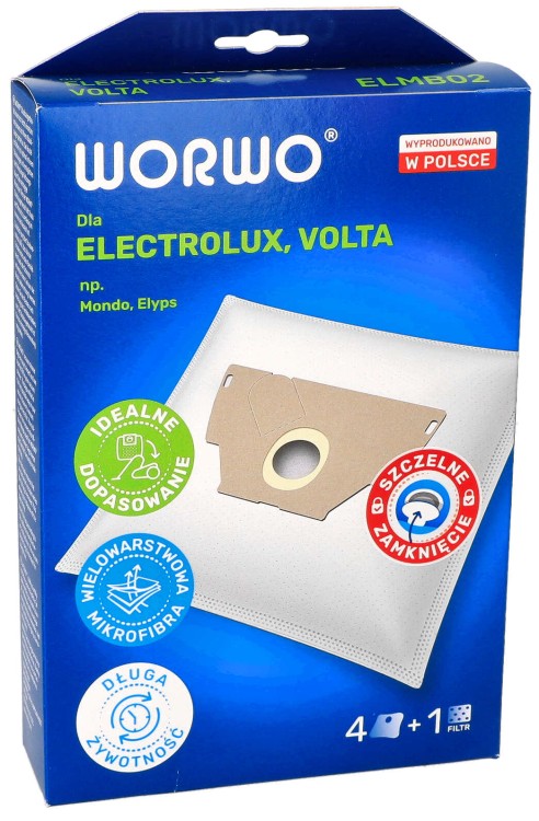 Worki do odkurzacza Electrolux Worwo ELMB02K pudełko przód