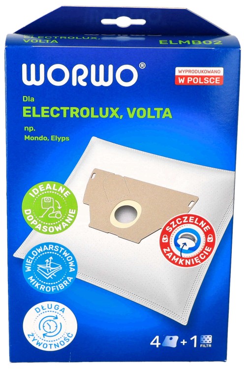 Worki do odkurzacza Electrolux Worwo ELMB02K pudełko przód 2