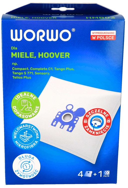 Worki do odkurzacza Hoover Miele typ C1 C2 C3 GN 12 szt + 3 filtry pudełko 2
