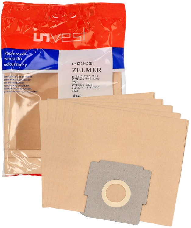 Worki do odkurzacza Zelmer 321 322 323 Elf Elf2 Bestron 5szt