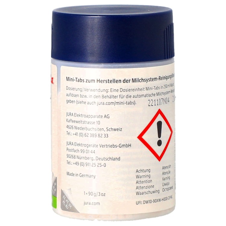 Tabletki czyszczenia obwodów systemu układu spieniacza mlecznego Jura 90g opakowanie uzupełniające