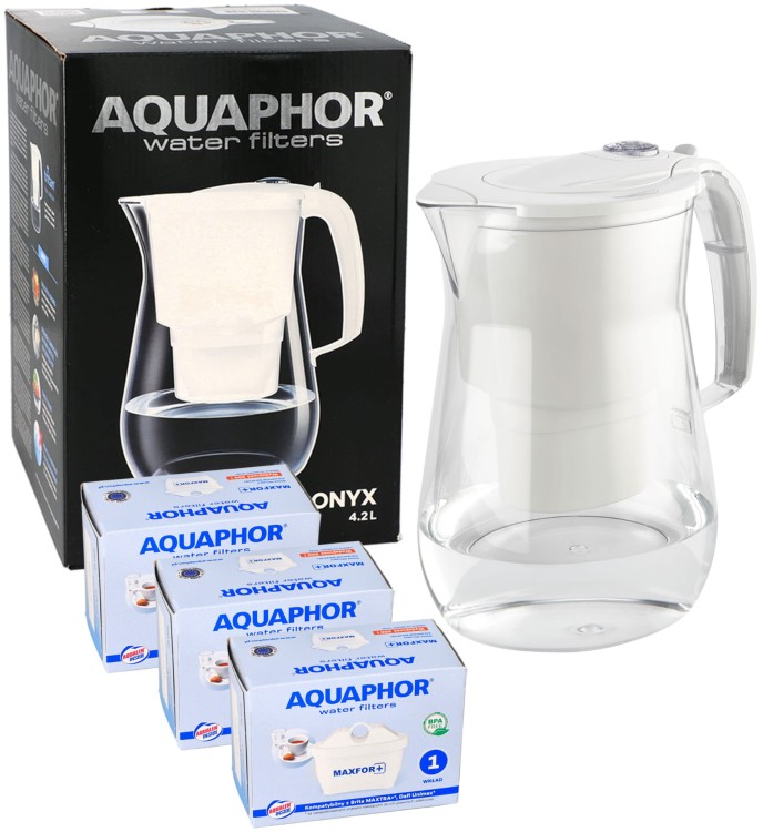 Dzbanek Aquaphor Onyx biały 4,2 L + 3 filtry