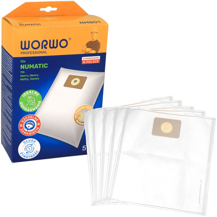 Worki do odkurzacza Numatic Henry Worwo NMB01 5 szt