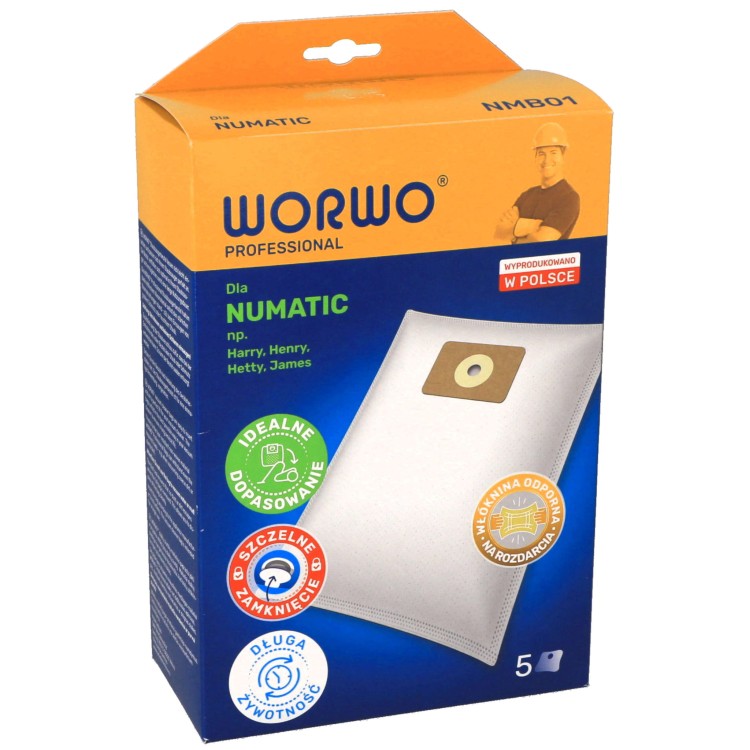 Worki do odkurzacza Numatic Henry Worwo NMB01 5 szt pudełko przód