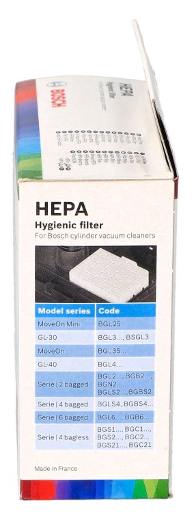 Filtr hepa Bosch BBZ156hf pudełko bok1