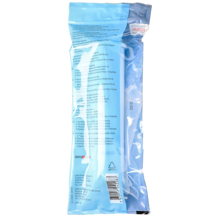 Filtr wody do ekspresu Jura Claris Blue 71311 opakowanie tył