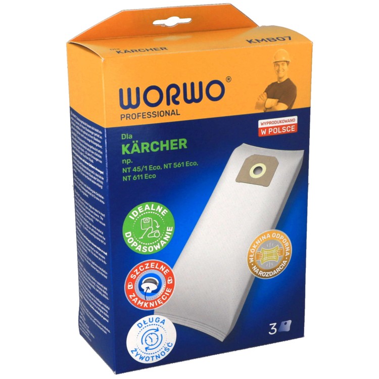 Worki do odkurzacza Karcher 561 611 ECO NT45/1 KMB07 - pudełko przód