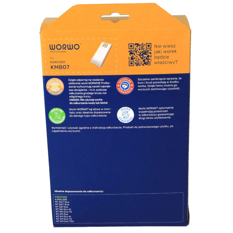 Worki do odkurzacza Karcher 561 611 ECO NT45/1 KMB07 - pudełko tył