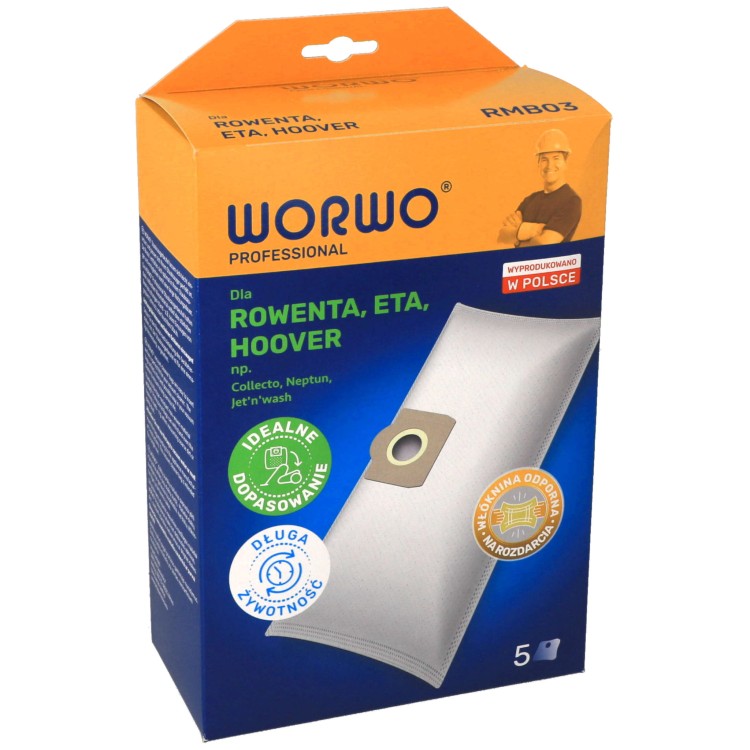 Worki do odkurzacza Rowenta Bully RU RB ZR 815 RMB03K R03 - opakowanie przód