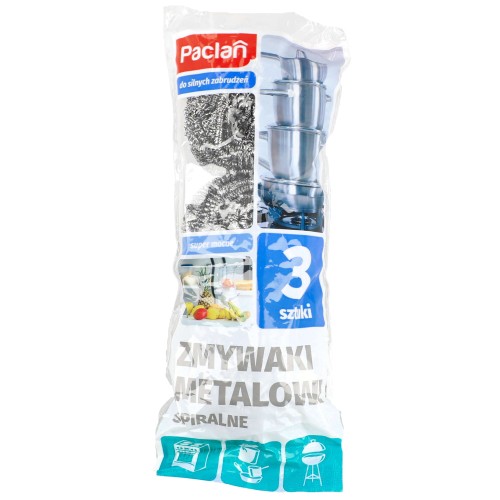 Zmywak druciak spiralny metalowy do mycia naczyń Paclan - opakowanie