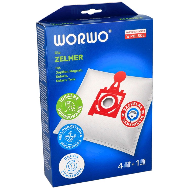 WORKI DO ODKURZACZA ZELMER JUPITER SOLARIS 49.4200 ZMB03K + Filtr - opakowanie przód