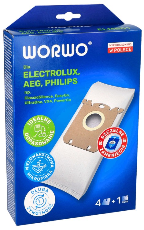 WOREK ODKURZACZA ELECTROLUX E201B FC8022 S-BAG ELMB01K - PRZÓD PUDEŁKA