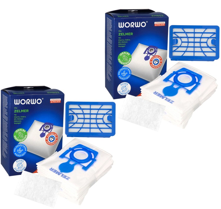 Worki do odkurzacza Zelmer Odyssey x24 + filtr wlot x6 + hepa x2