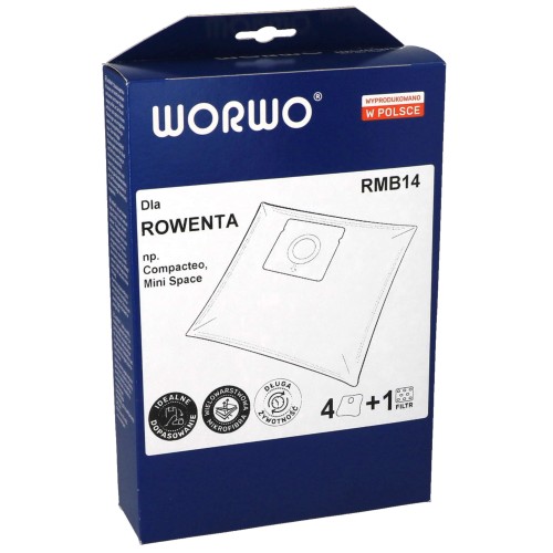 Worki do odkurzacza Rowenta Compacteo ZR004101 RMB14K opakowanie przód