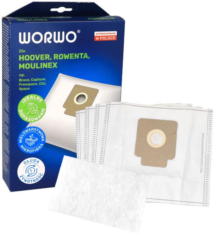 Worki do odkurzacza Hoover H58 H63 H64 LIV Worwo HMB04K