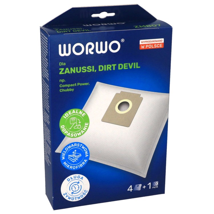 Worki odkurzacza Zelmer XS XS01Z011 DOT VC 1002 CL02 24 szt opakowanie przód