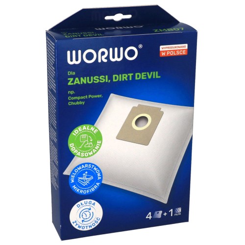 Worki do odkurzacza Zelmer XS XS01Z011 DOT VC 1002 CL02 opakowanie przód