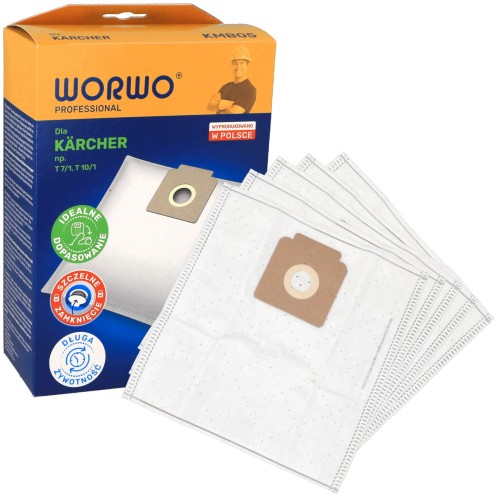 Worki do odkurzacza Karcher T 10/1 T 7/1 KMB05K opakowanie przód
