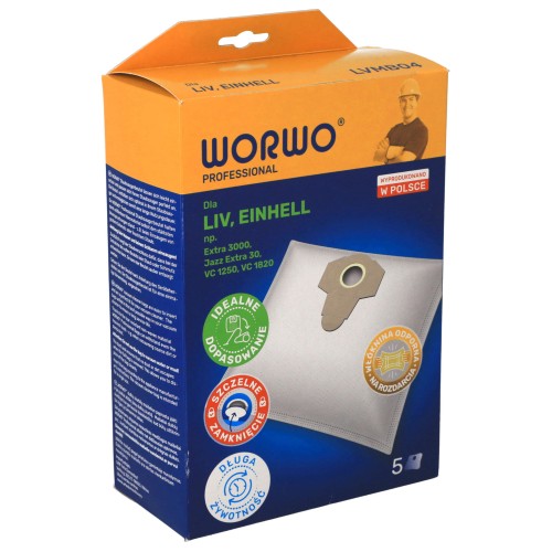 Worki do odkurzacza Parkside PNTS 1300 1400 1500 LVMB04K opakowanie przód