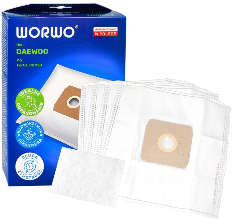 Worki do odkurzacza Daewoo Fortis RC Worwo DMB02K 4szt + filtr