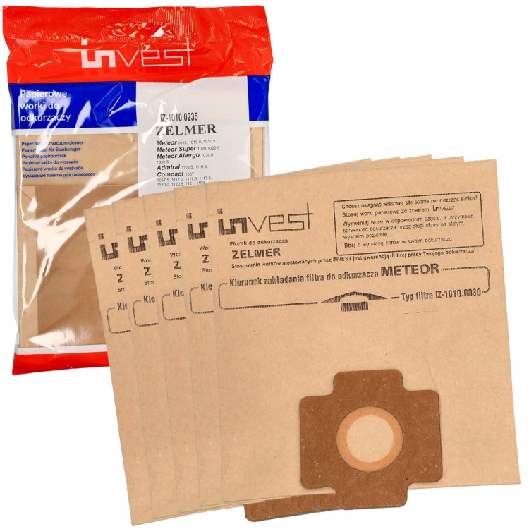 Worki do odkurzacza Zelmer Meteor Admiral Compact 1010 5 szt