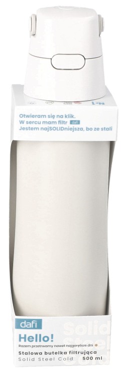 Butelka termiczna Bidon z filtrem Dafi Solid Steel Cold Perłowa 800 ml - opakowanie przód