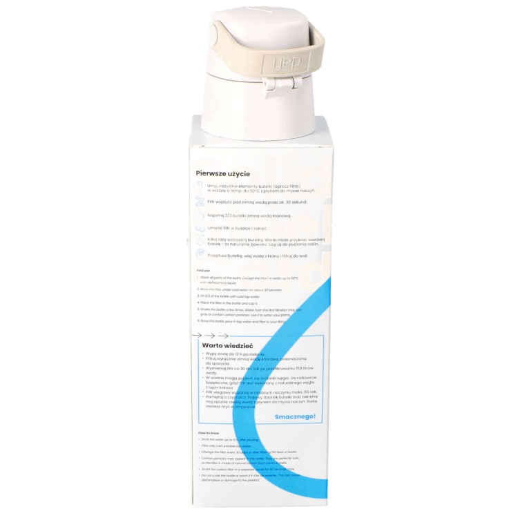 Butelka termiczna Bidon z filtrem Dafi Solid Steel Cold Perłowa 800 ml - opakowanie tył