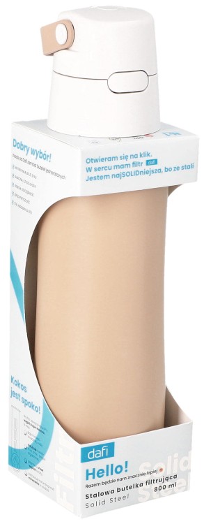 Butelka filtrująca termiczna Dafi Solid Steel Cold Cappuccino 800 ml - w opakowaniu bok