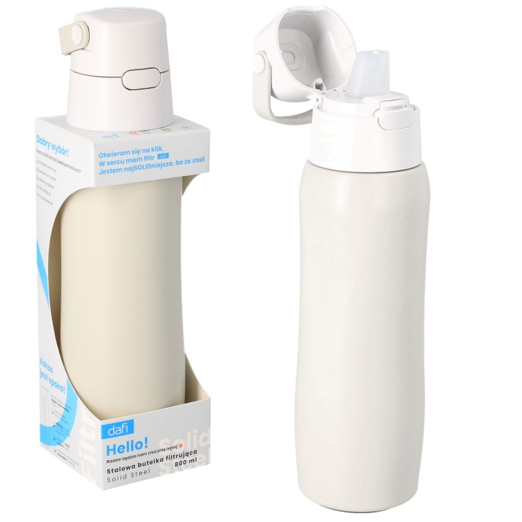 Butelka termiczna Bidon z filtrem Dafi Solid Steel Cold Perłowa 800 ml