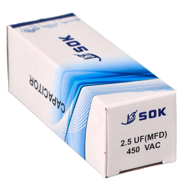 Kondensator rozruchowy do silnika Sok 2,5uF 450V J36GW522KB - pudełko poziomo