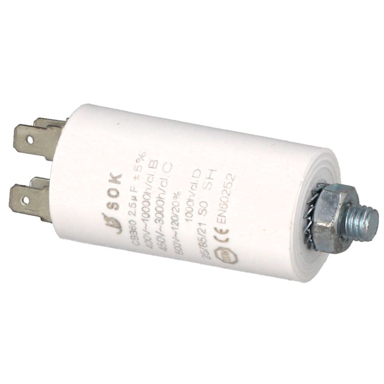 Kondensator rozruchowy do silnika Sok 2,5uF 450V J36GW522KB - poziomo