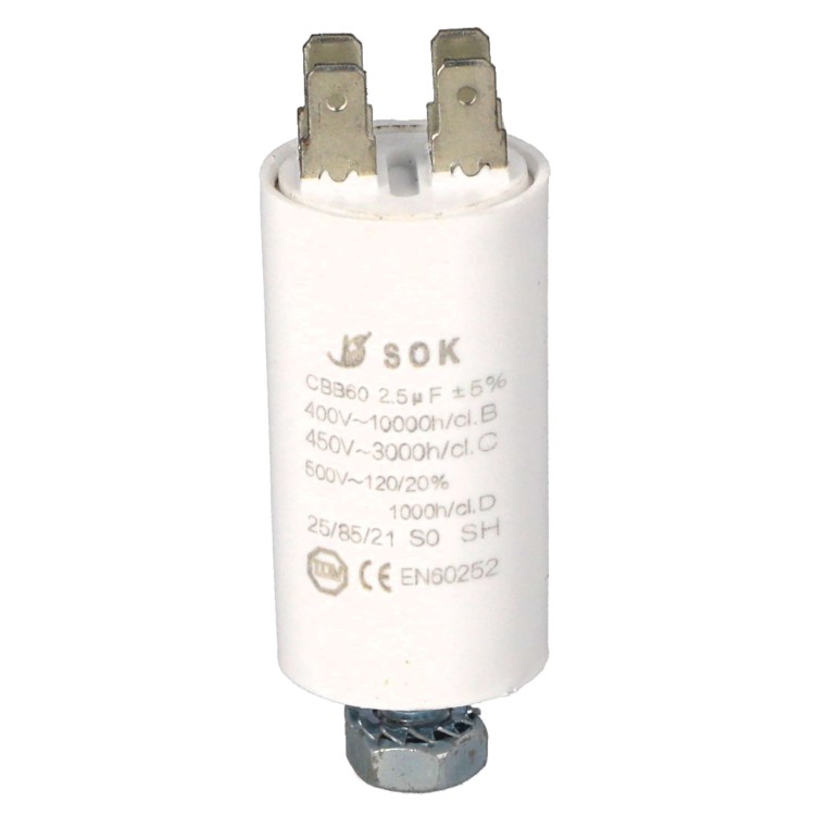 Kondensator rozruchowy do silnika Sok 2,5uF 450V J36GW522KB - przód