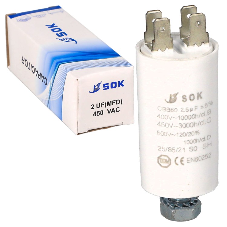 Kondensator rozruchowy do silnika Sok 2,5uF 450V J36GW522KB