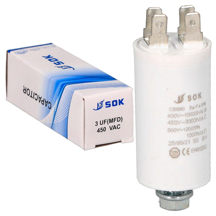 Kondensator rozruchowy do silnika 3uF 450V CBB60