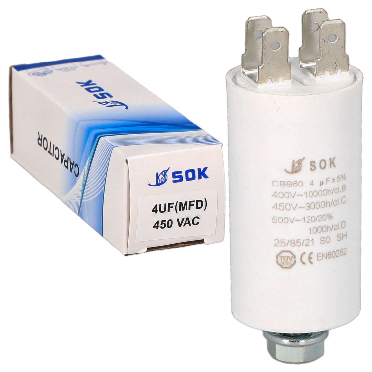 Kondensator rozruchowy do silnika 4uF 450V CBB60