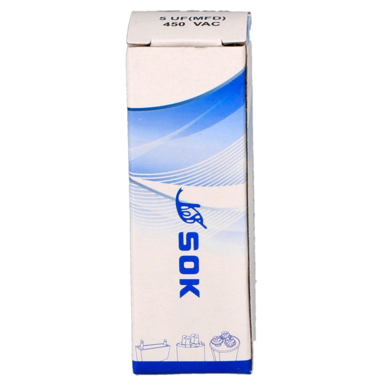 Kondensator rozruchowy do silnika 5uF 450V CBB60 - pudełko