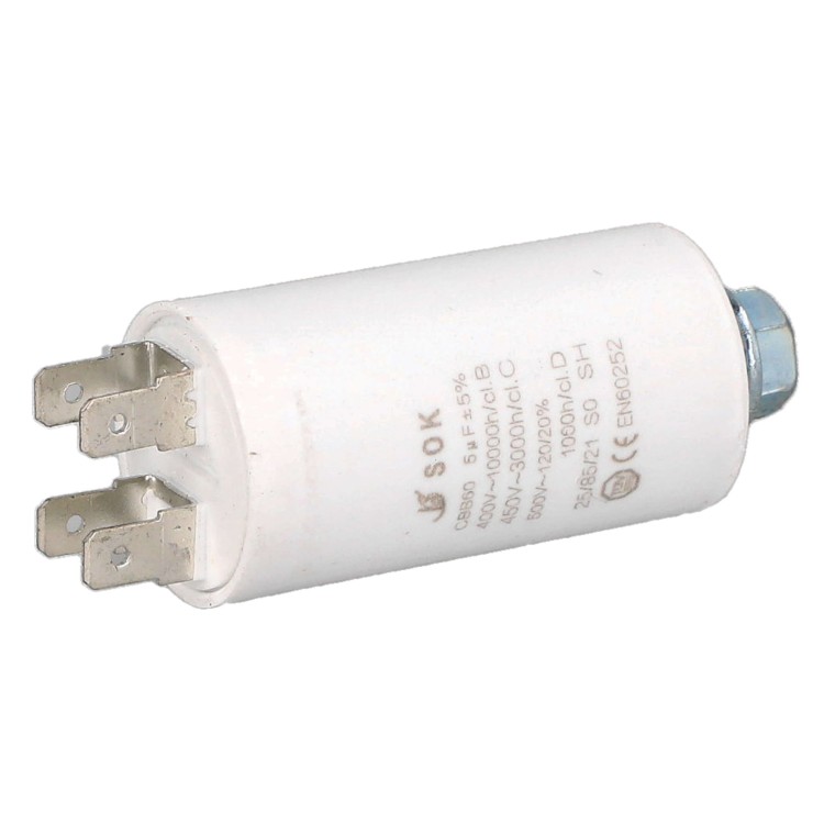 Kondensator rozruchowy do silnika 5uF 450V CBB60 - poziomo